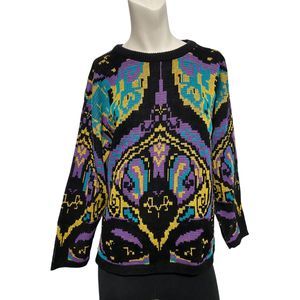 Fortune Knits Inc Made In USA Womens Vintage Sweater Multi Color Size M/L